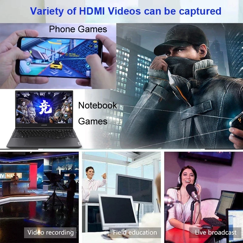 Карта видеозахвата HDMI 4K 60 Гц аудиовыход 3 5 мм микрофон коробка для записи в