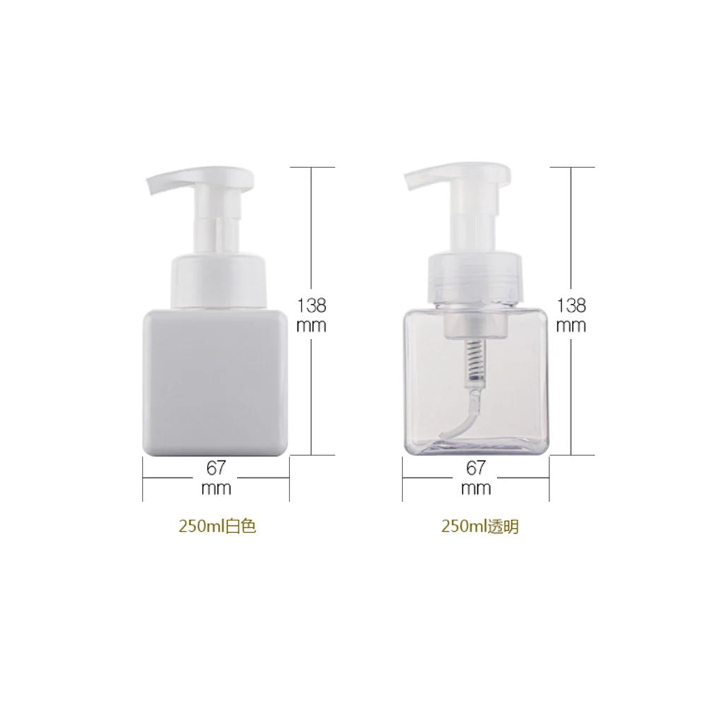 10 шт. пустая бутылка из нажимная насосная мусс Бутылки белый квадрат упаковка