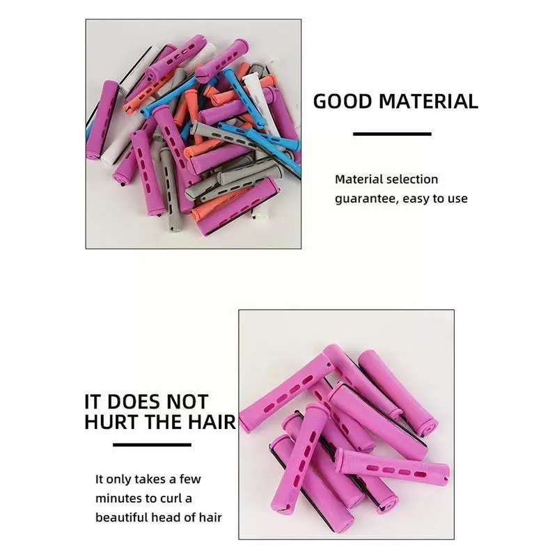 

Perm Rods Hair Curling Iron Plastic Hair Rollers With Rods Hair Shaft Cold Hair Wave Curling Iron Bar Non-Slip Cold L2G4