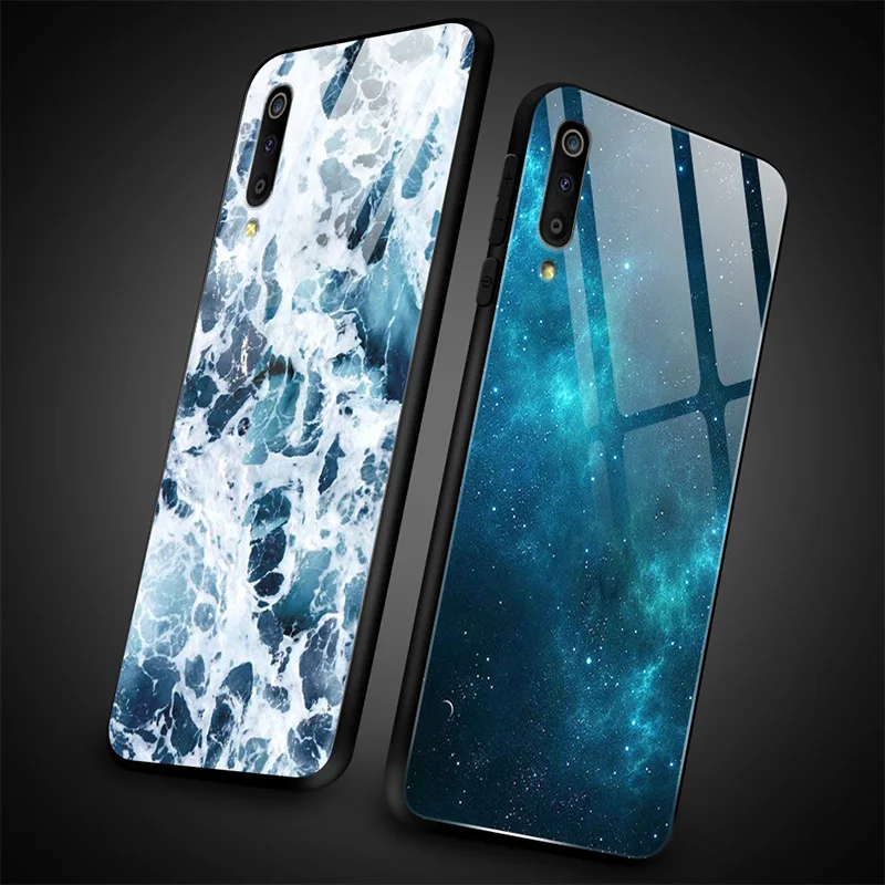 Для samsung Galaxy A40 A10 A20 A30 A50 A8S A6S A70 A80 A90 закаленное Стекло чехол J4Plus M10 M20 M30 Note9 роскошный защитный чехол