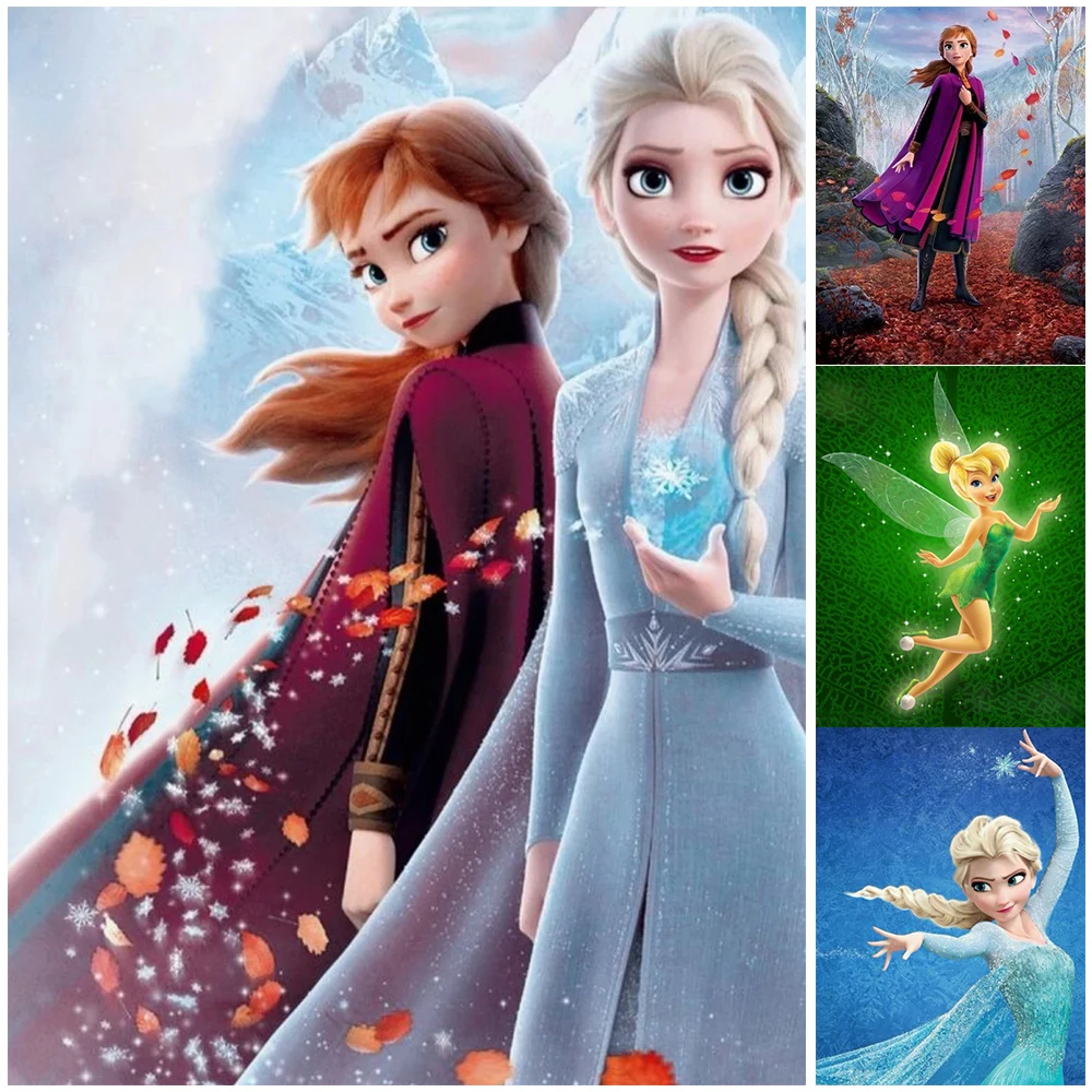 

Disney 5D DIY Diamond Painting Aisha Anna Princess Square/Round Diamond Inlaid Diy Embroidered Gift Decoration Painting