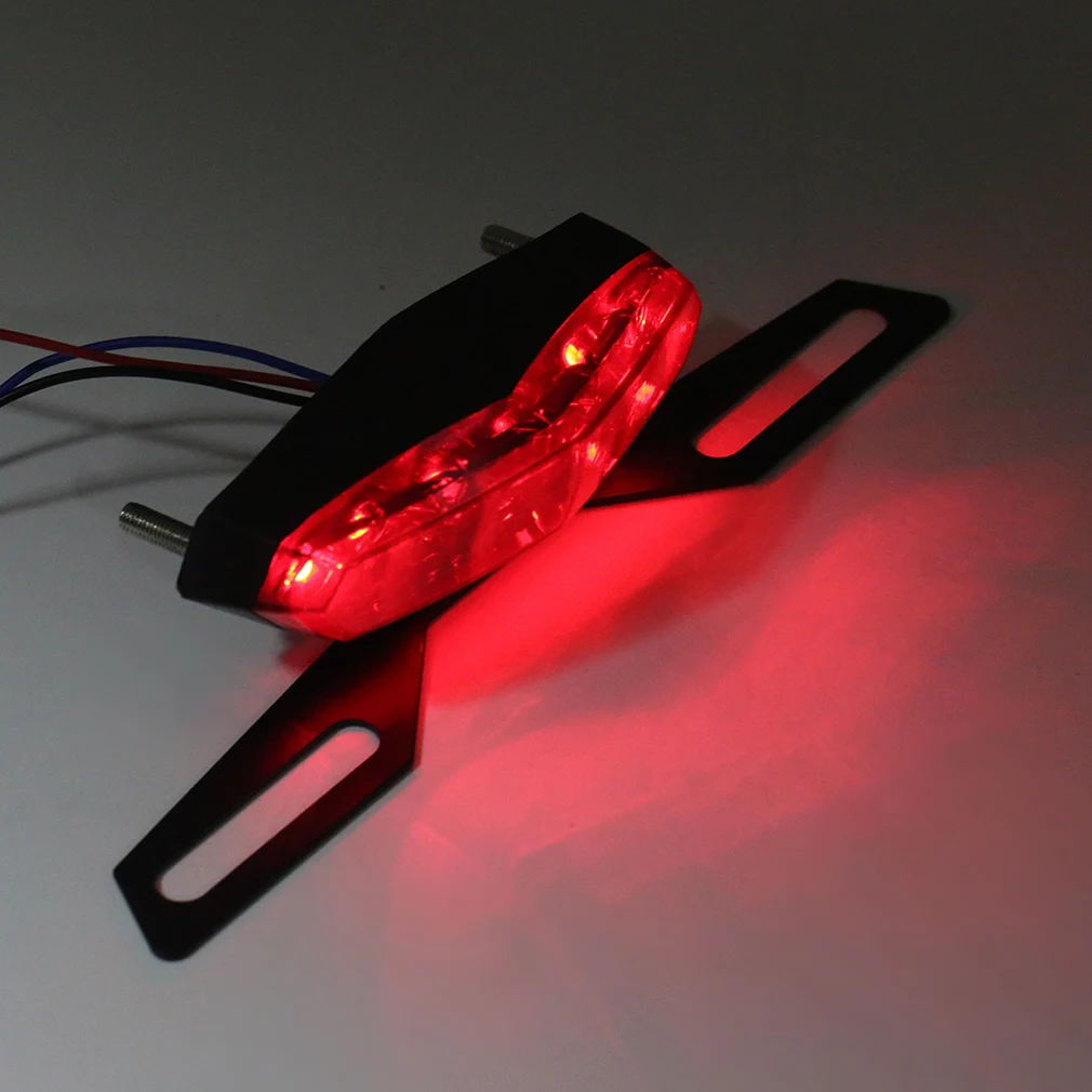 

ICOCO LED Motorcycle Rear Tail Light Brake Stop Light ABS and Metal Black Shell 50000 Hours Red Light Color Hot