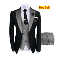 suits for mens costume homme blue coat pant design latest 3 piece tuxedo wedding mariage prom dress veste jackets blazers sets