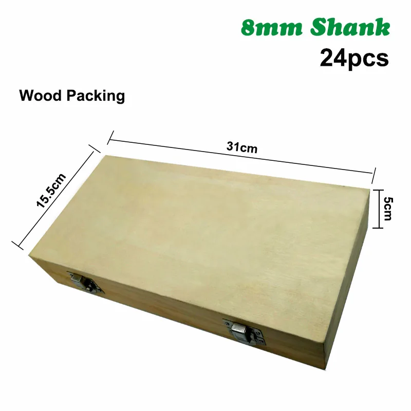 

Free Shipping 24Pcs 8MM Shank Woodworking Milling Cutter DIY Tools Suitable For Wood Trimming Engraving Router Bits Set Drill