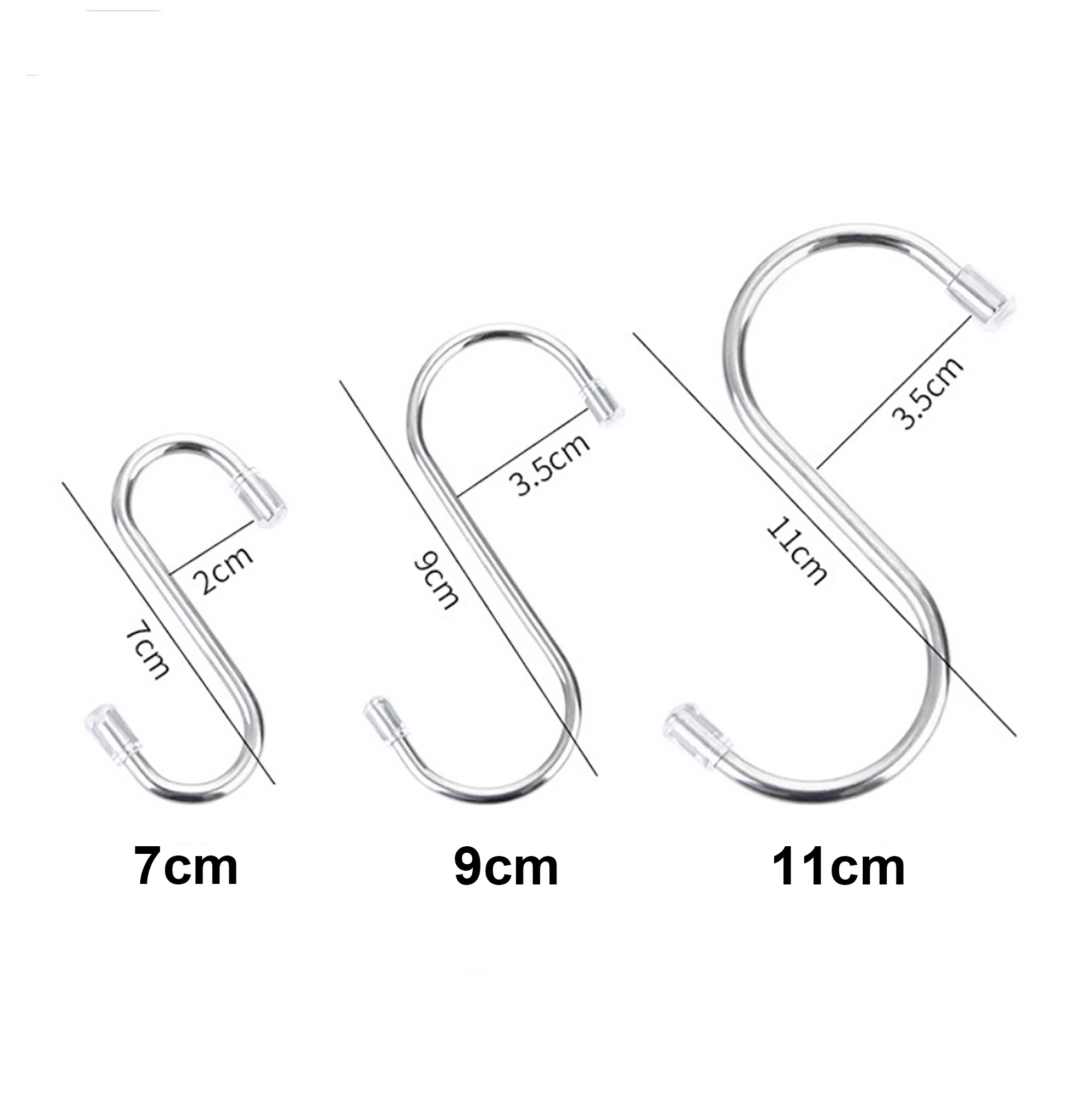 10pcs/6pc S hook key hanger Clothing Store Organizer closet Hanging Long Display Hooks no-hurt Kitchen hooks Bathroom - купить по