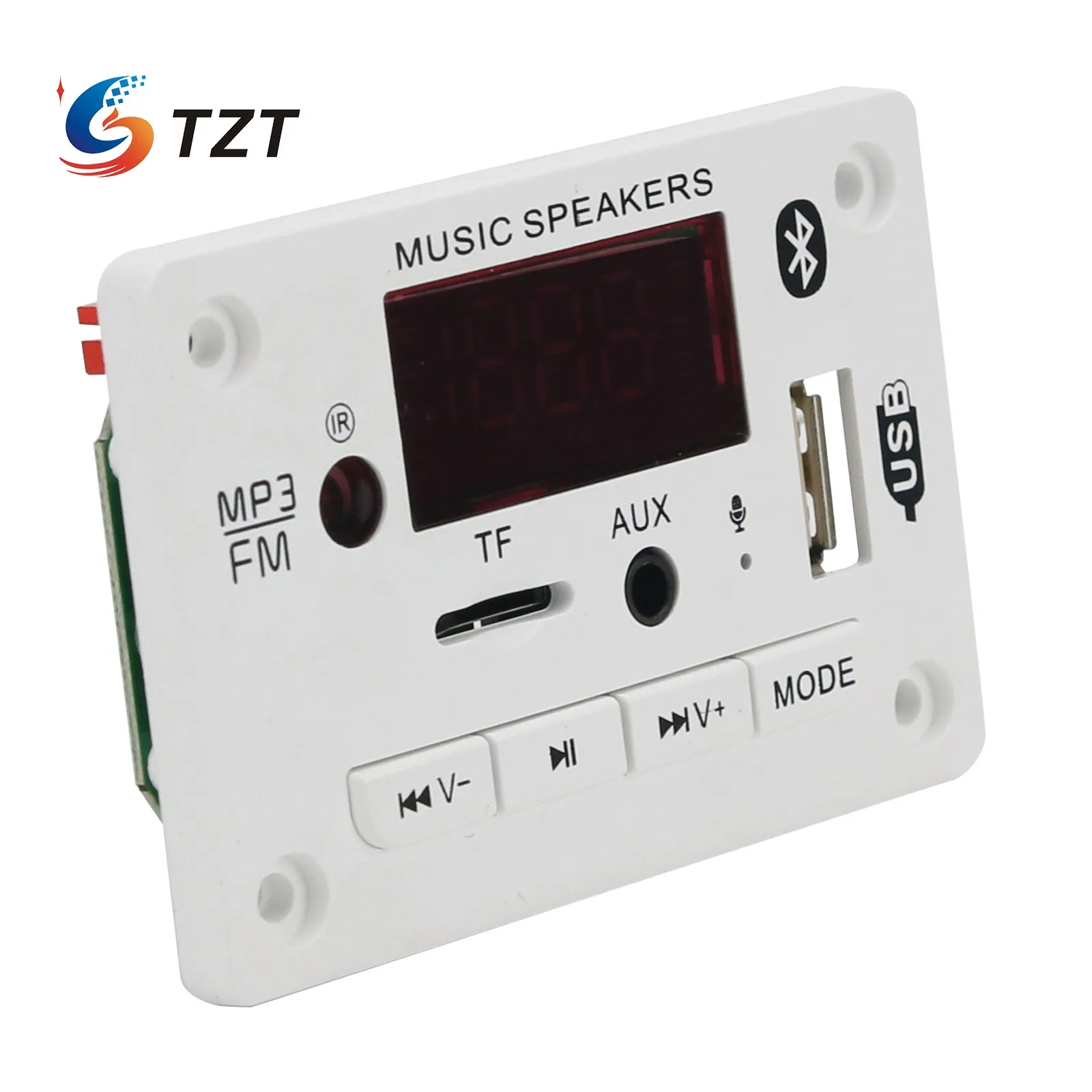 TZT 12V Bluetooth 5.0 Decoder MP3/WMA/WAV/FLAC/APE Audio Decoding Board w/ Recording Hands-free Calling | Электроника