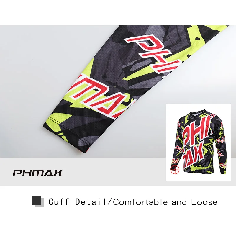 PHMAX велосипедная одежда спортивные майки дышащая быстросохнущая рубашка DH