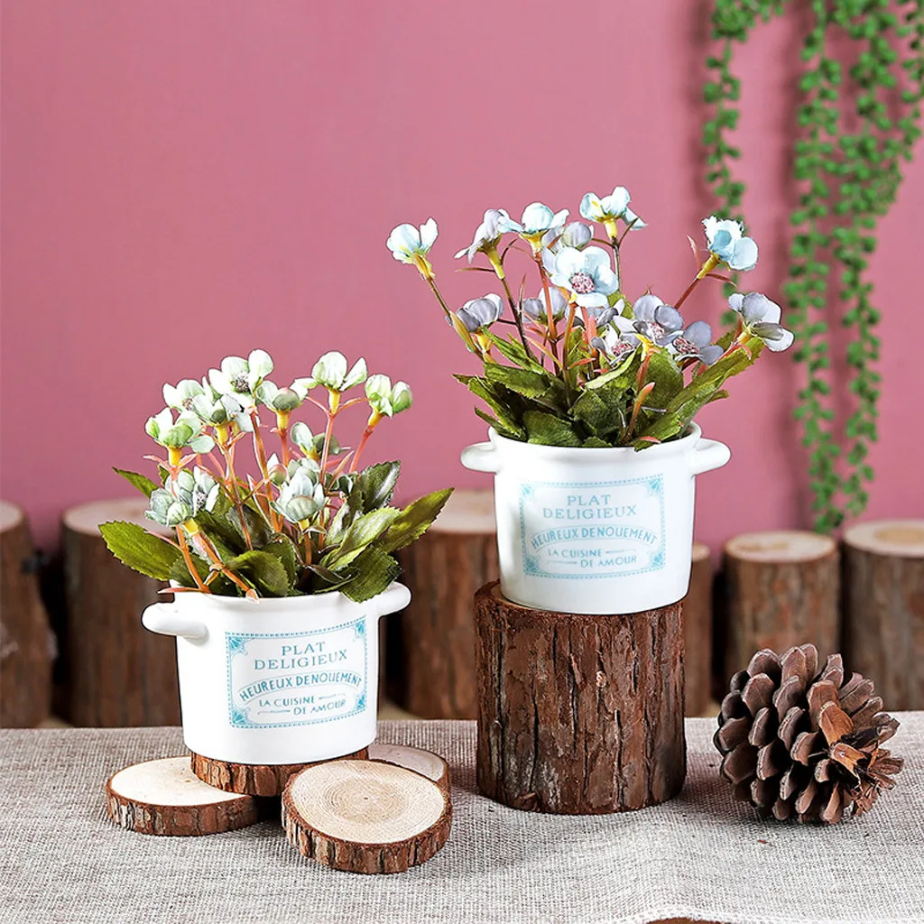 Керамические горшки искусственные растения в горшках гостиная стол