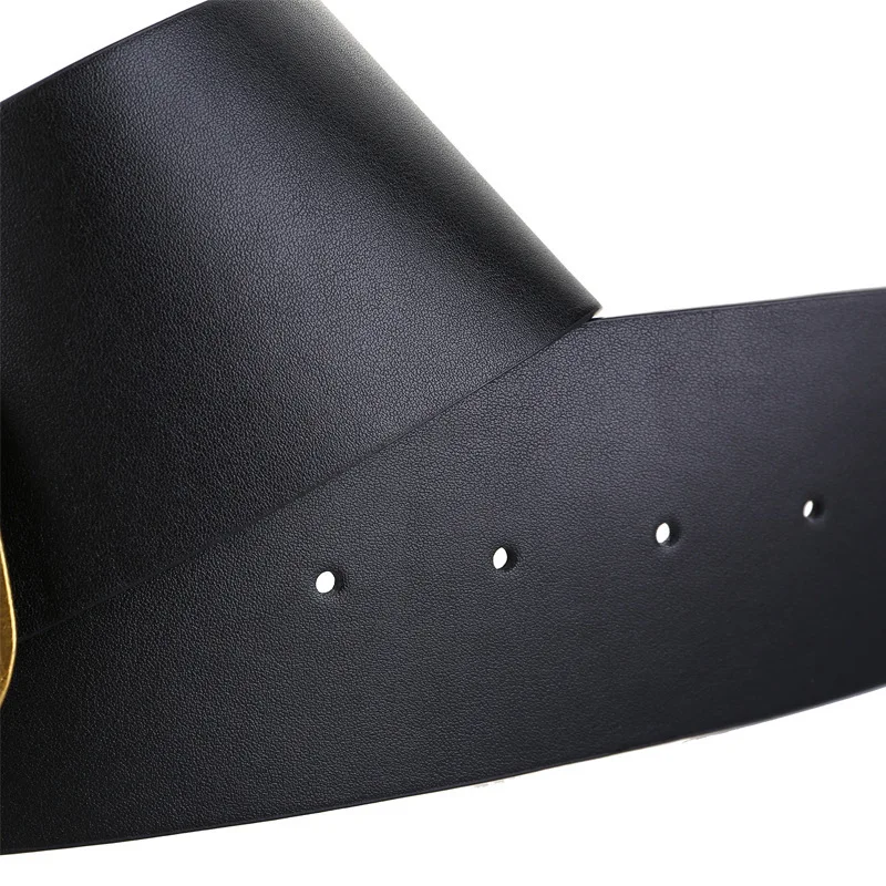 WKOUD EAM 2020 Новый Широкий ремень из натуральной кожи с металлической пряжкой