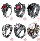 Модные Bllack Золотой поворотный мужское кольцо 