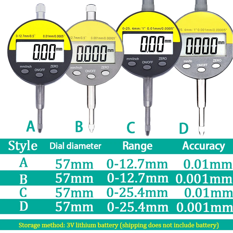 Цифровой микрометр 0 001 мм Электронный метрический/дюймовый 0-12 7 мм/25 4 индикатор |