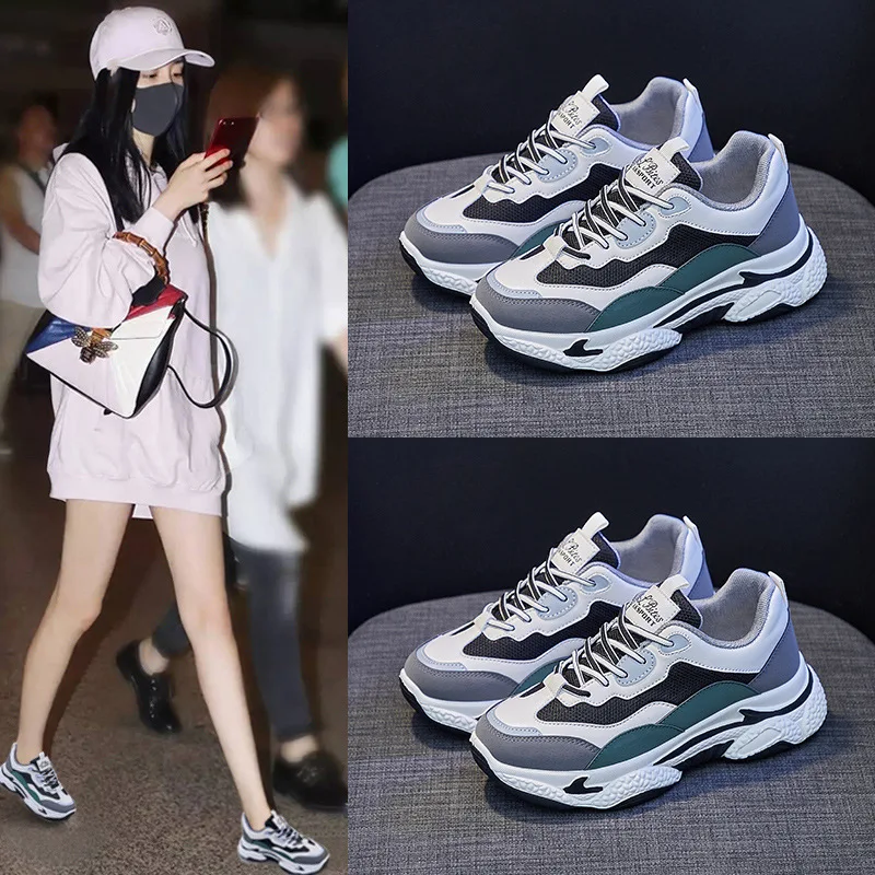 

Новая Корейская версия старой обуви, Женская Модная студенческая, универсальная спортивная обувь, повседневная обувь на толстой подошве, ...