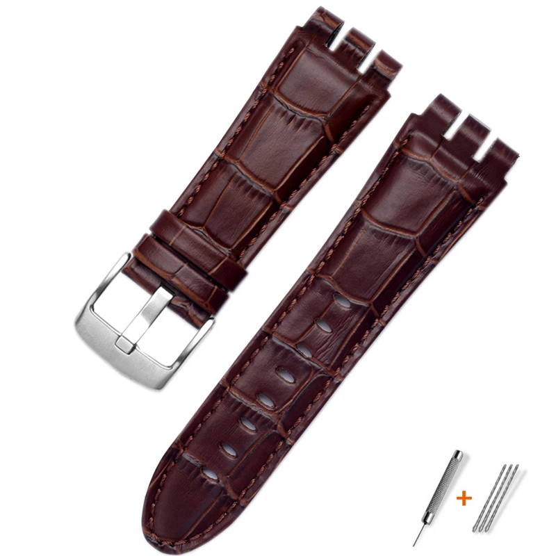 Ремешок из натуральной телячьей кожи для часов Swatch IRONY YOS440 449 448 401G, стальная застежка, браслет для наручных часов, 23-26 мм (art.: 3a364cd8544) - 3a364cd8544
