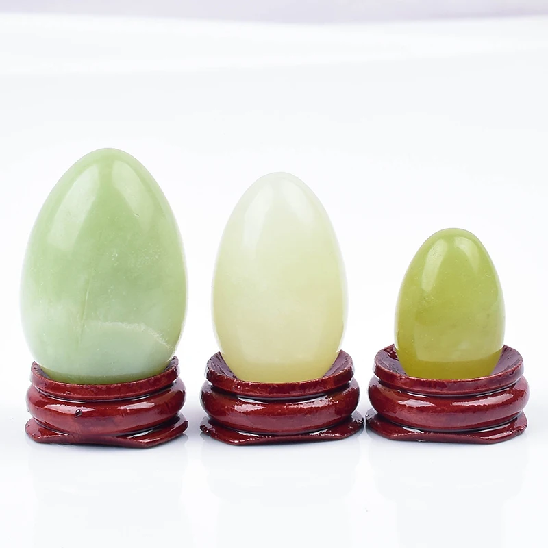 

Натуральное Нефритовое яйцо с основой, хрустальные целебные сферы, не просверленные, без отверстия, Yoni яичные наборы, тазовое напольное мыш...