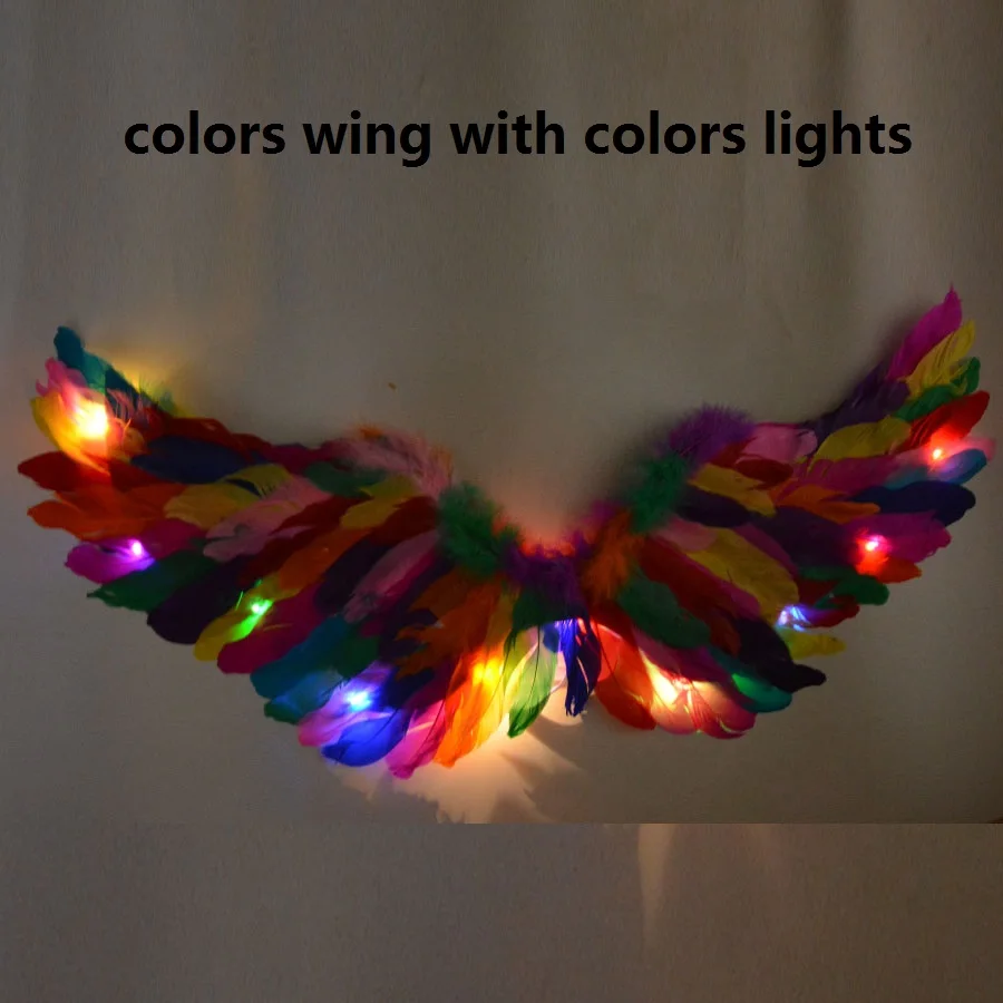 colors wing Женская повязка на голову с крыльями ангела для девочек; юбки-пачки; Светодиодный светильник; подарок на день рождения; карнавальный, Свадебный костюм Purim - Цвет: colors wing