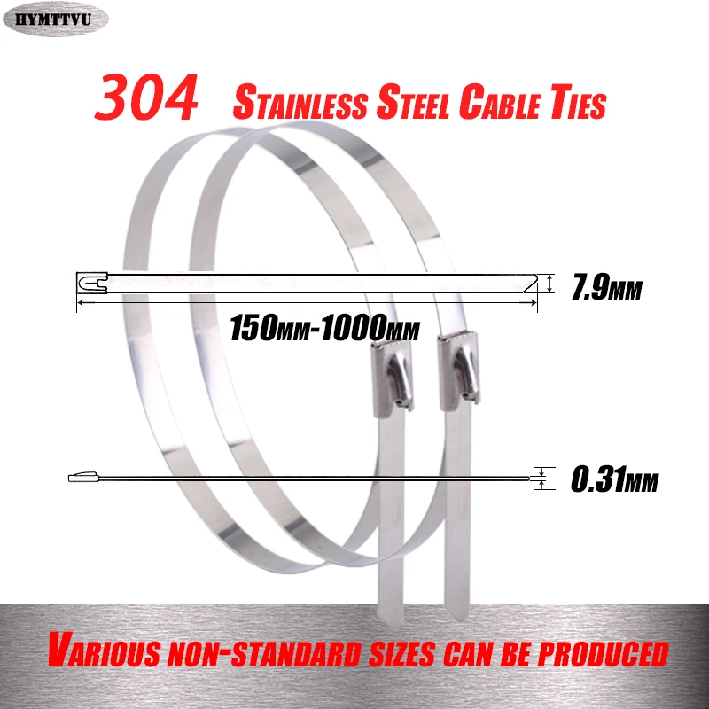Фото 7.9 100PCS 304#Stainless Steel Cable Tie gun Ties Heavy Duty Self-Locking Zip twist Metal Обустройство дома 7.9 100PCS 304#Stainless Steel Cable Tie gun Ties Heavy Duty Self-Locking Zip twist Metal Обустройство дома