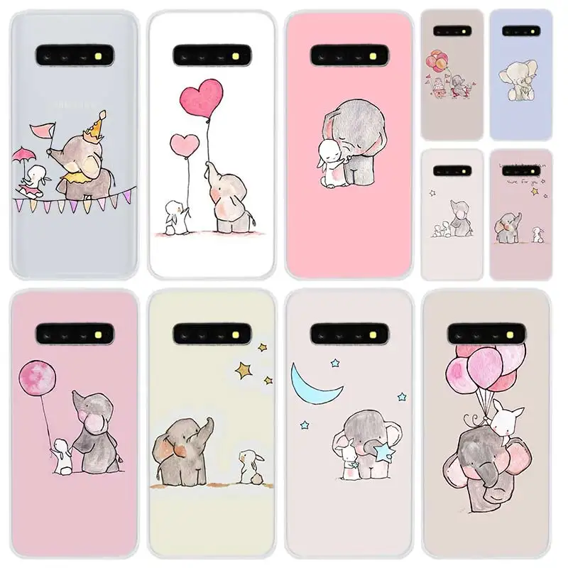 Мягкий силиконовый чехол для Samsung Galaxy S21 S20 Uitra S10 S9 S8 Plus Lite Ultra S20fe S10e S7Edge милый слон и