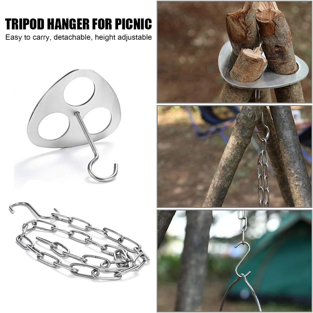 Гриль подвесной горшок подставка набор Открытый для барбекю штатив подвесная