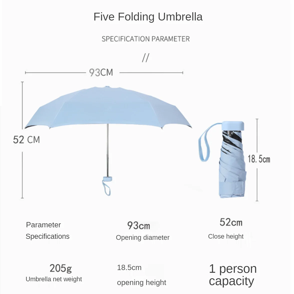 

Легкий зонт с цветной ручкой, складной солнцезащитный Зонт пять раз, защита от УФ излучения для женщин и мужчин, портативный складной зонт о...