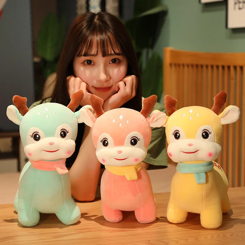 

Cartoon animal sika deer giraffe Girafe cerf Sika stuffed animal doll pillow baby soothing animal hand puppet decoration ornamen