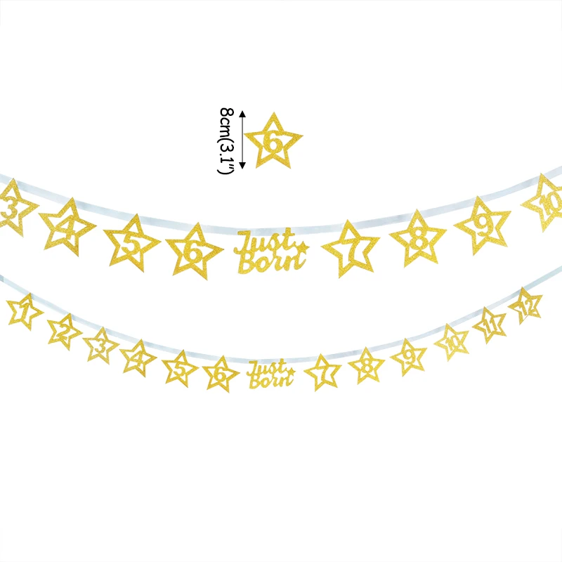 photo banner 4 WEIGAO First Birthday Photo Clips Banner Garlands One Year Old Blue 1 Number Balloons Baby Shower Boy Birthday Decor Supplies - Цвет: photo banner 4