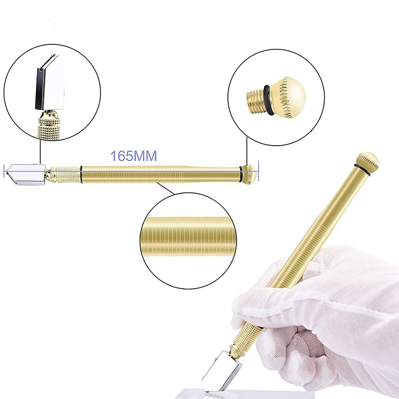 1pcs diamond glass knife with metal handle non-slip for DIY glass, ceramic tile, mirror cutting manual glass tile cutting tool