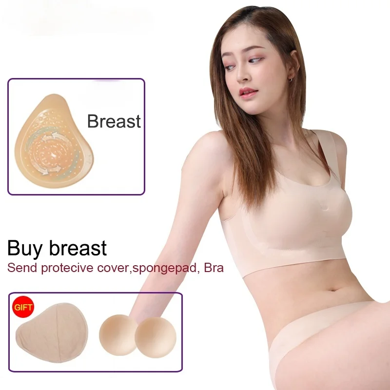 

Realistic Silicone Breast Prosthesis for Mastectomy, Breathable Massage Point Spiral Female