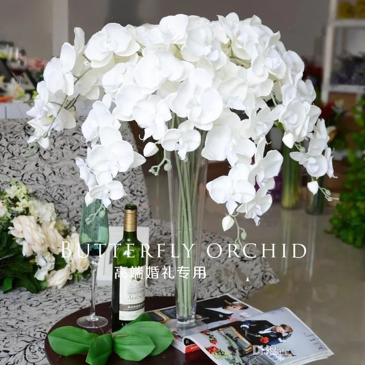 

78cm/30.71" Length PU Phalaenopsis Real Touch Butterfly Orchid Flower For Christmas Home Ornament Party Decorations Supplies