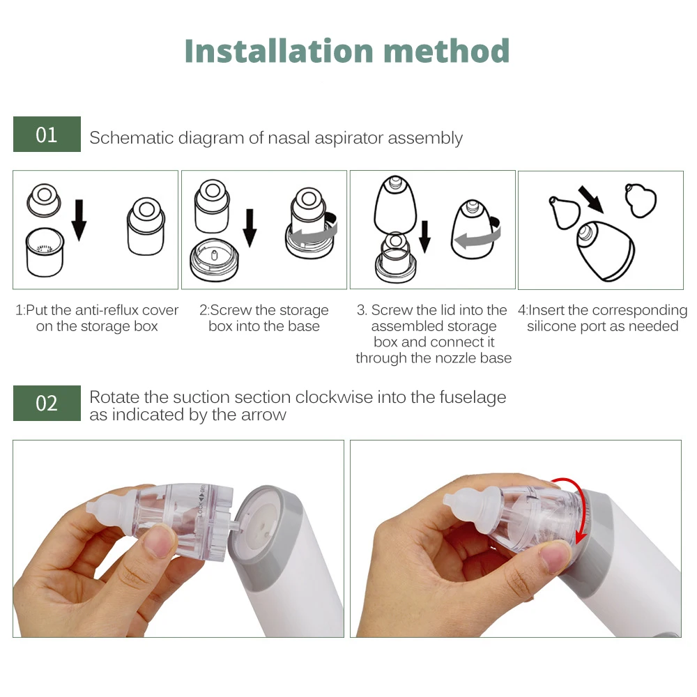 Baby Nasal Aspirator Adjustable suction Nose Cleaner Newborn infantil Safety Sanitation Nasal dischenge patency tool images - 5