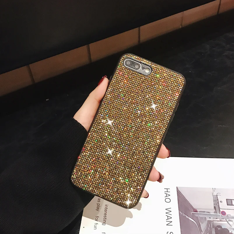 Прочный яркий матовый роскошный защитный блестящий чехол в клетку для iPhone 6 6s 7 8