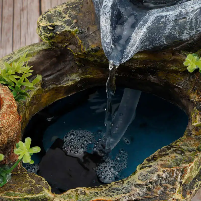Светодиодный скала cмягчителя воды фонтан DIY растения микро пейзаж суккуленты в