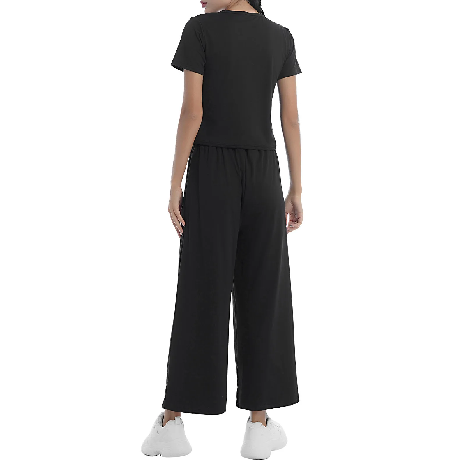 2Pcs Women’s Pajama Set Super-Soft Short & Long Sleeve Top with Pants Gym Yoga Fitness Casual Sportswear