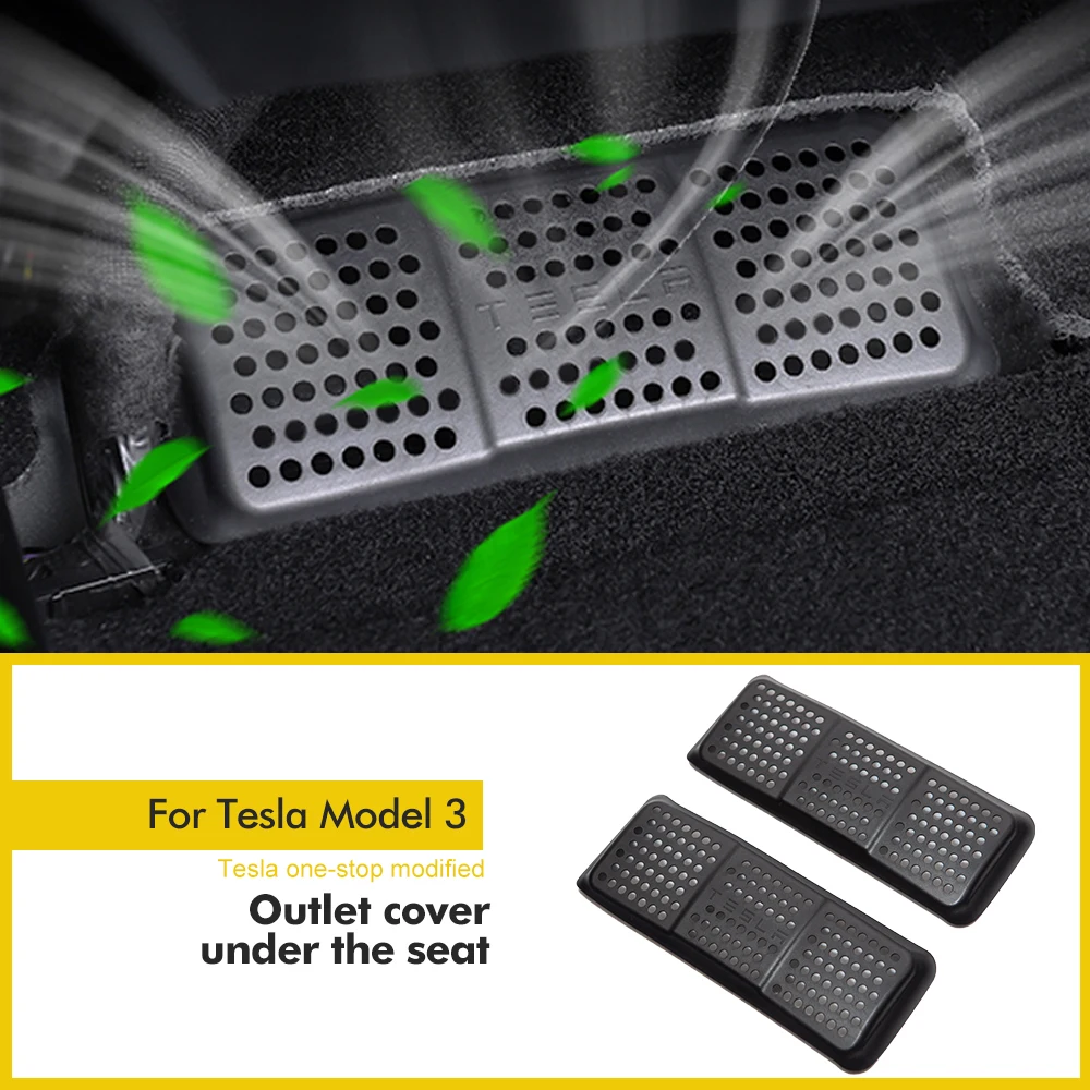 

2021 Model3 Under Seat Air Vent Anti-blocking Dust Cover Car For Tesla Model 3 2021 Accessories Air Outlet Cover Model Three