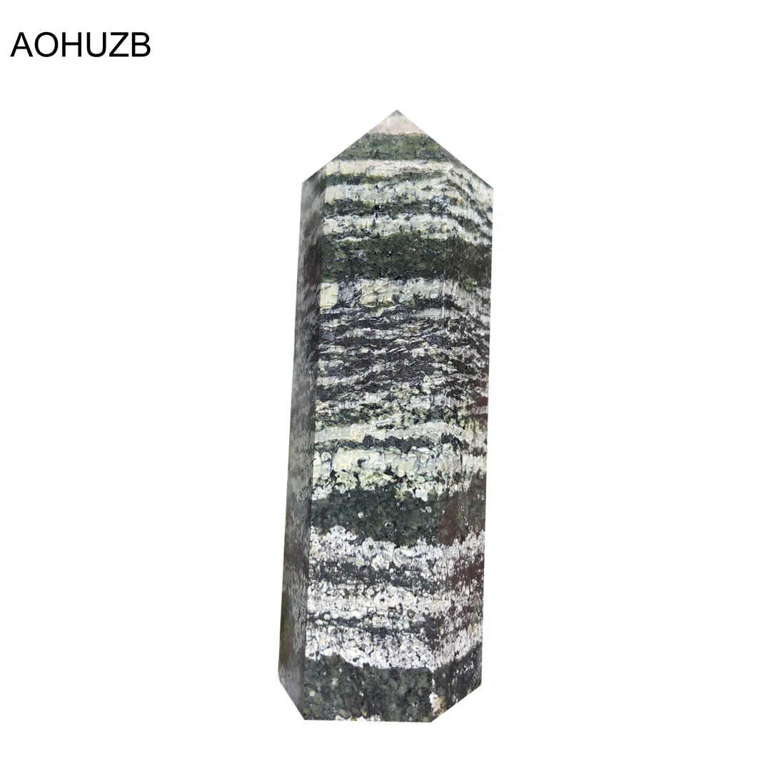 

Natural Crystals Quartz High Quality Green Zebra Stone Points Tower Energy Reiki Healing Room Home Office Decoration Gemstone