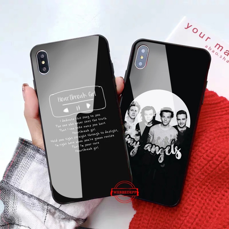 

One Direction luxury Glass Phone Case for Apple iPhone 11 Pro X XS Max 6 6S 7 8 Plus 5 5S SE