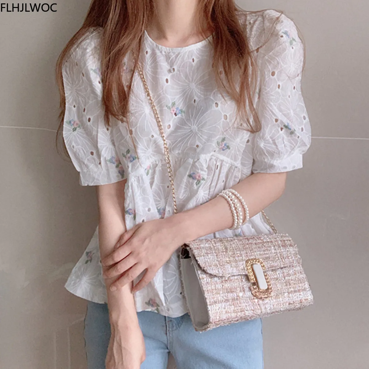 Женские топы и блузки в Корейском стиле модная летняя милая блузка преппи с