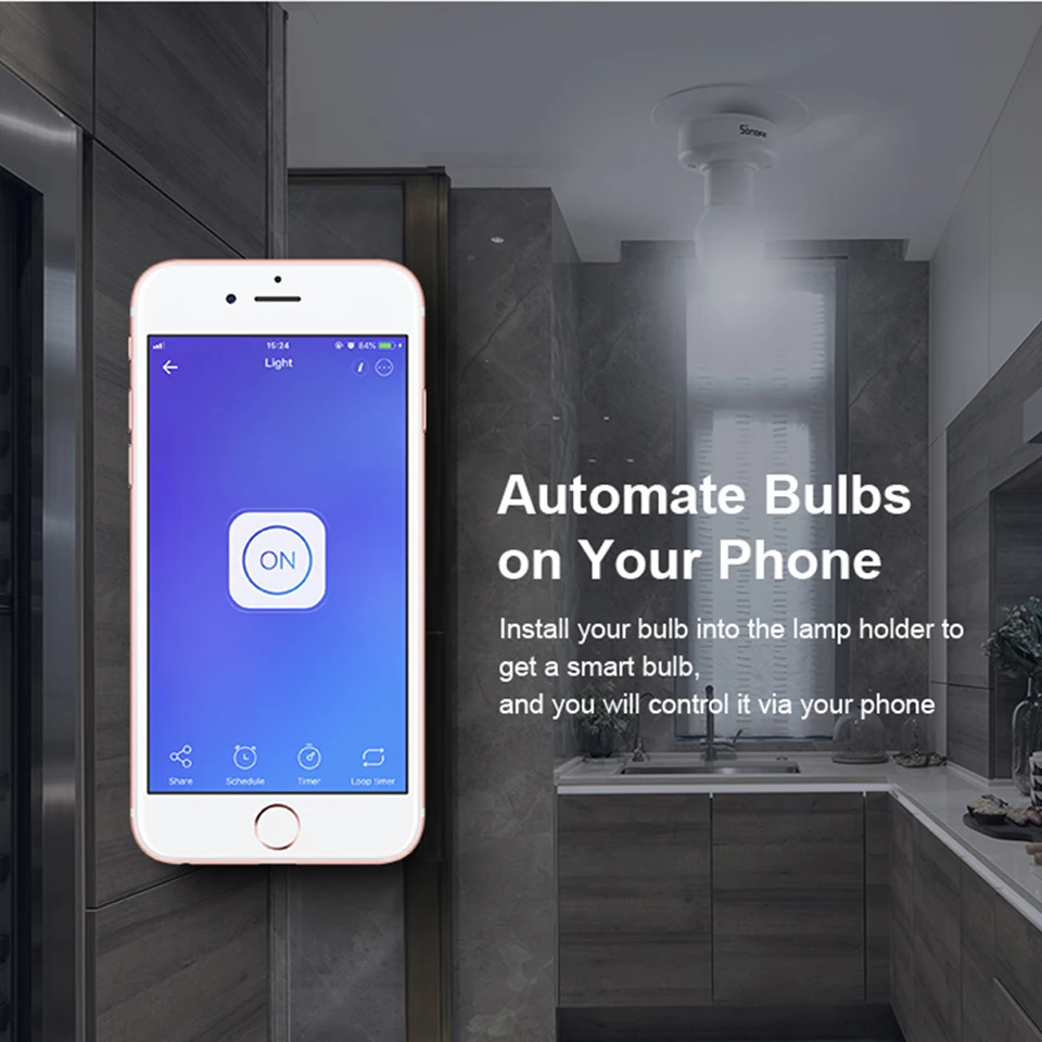 SONOFF Slampher R2 WiFi умный светильник держатель лампы 433 МГц RF E27 беспроводной дом