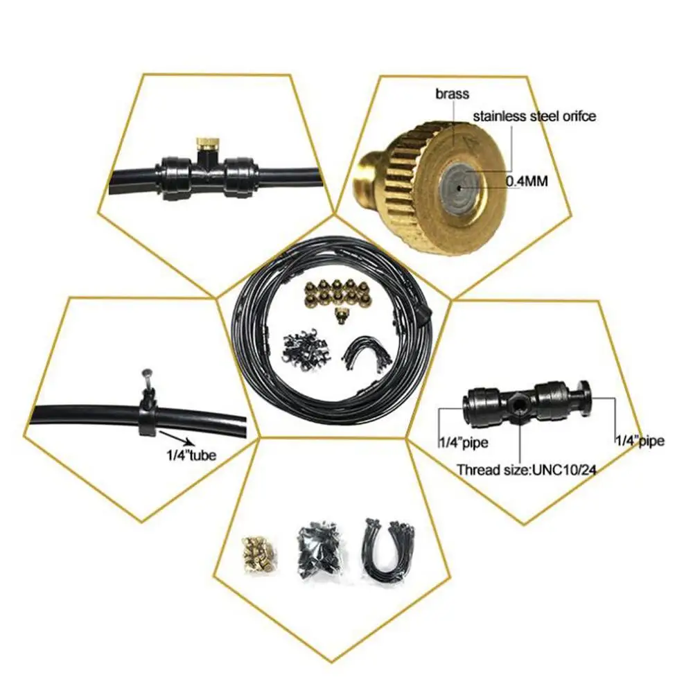 Система водяного запотевания комплект из латуни насадка для теплицы сада патио