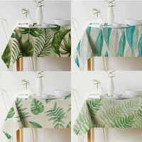 palm leaf rectangular tablecloth print waterproof tablecloth linen polyester kitchen dining table cover nordic decor tablecloth