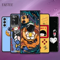 space moon cartoon kawaii case for samsung galaxy s21 s20 fe s10 plus s9 s8 note 20 ultra 5g 10 9 shockproof tpu phone coque bag