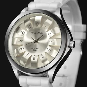 Повседневные женские часы от роскошного бренда, WOMAGE Мода сталь Цветочный Хризантемы циферблат женская резиновая прозрачная лента для волос в подарок, Relogio Feminino