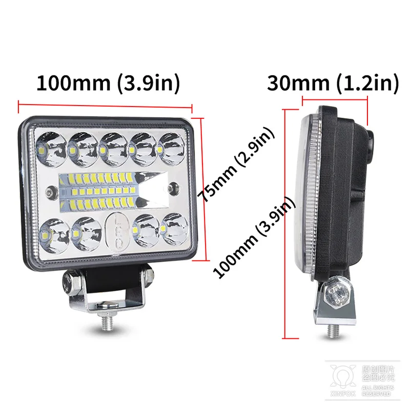 

Car LED Work Flood Spot Combo Light 3030 SMD 54 Watts Bright 6500K DC 12-24 Volts Spotlights Truck 4x4 4WD