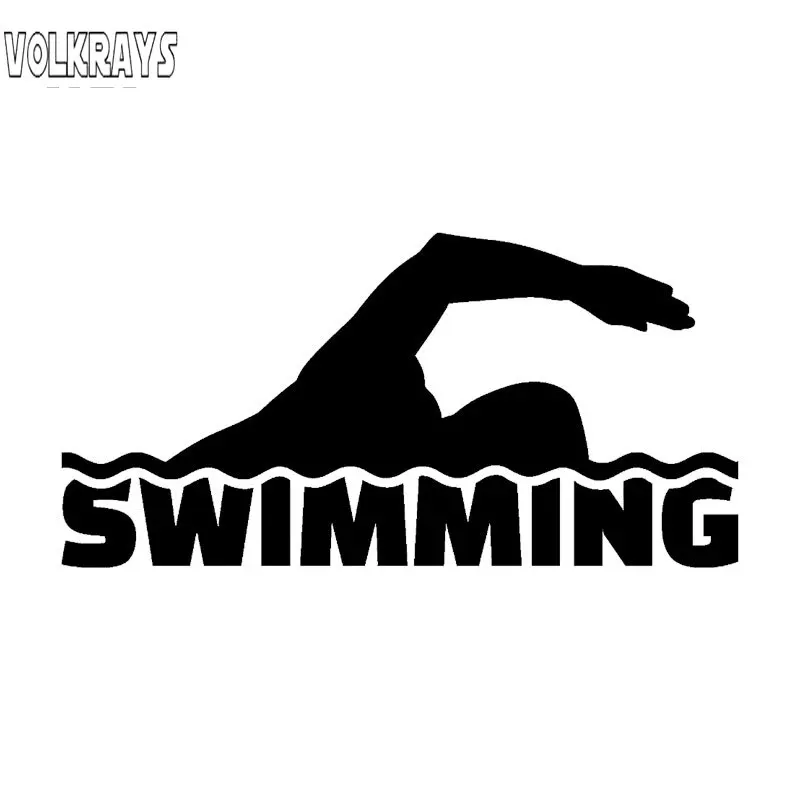 

Volkrays Creative Car Sticker Swimmer Swimming Pool Water Sports Nice Quality Accessories Reflective Waterproof,7cm*15cm