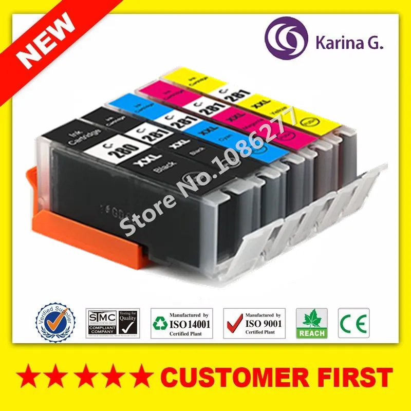 Совместимый с Canon PGI280 CLI281 PGI-280 CLI-281 картридж для PIXMA TR7520 TR8520 TS6120 TS8120 TS9120 и т. Д. |