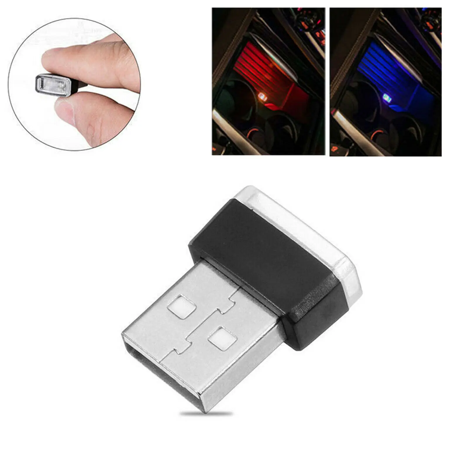 

8Pcs Mini 5V USB Plug 7 Colors LED Car Atmosphere Light Vehicle Interior Plug And Play Light Roof Neon Night Lamp for Home Pc