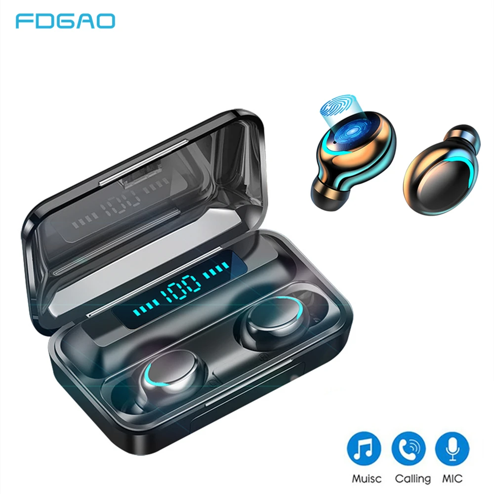 

Беспроводные наушники FDGAO для Bluetooth-наушников TWS Hi-Fi, мини-наушники-вкладыши, Спортивная гарнитура для звонков HD, водонепроницаемые наушники ...