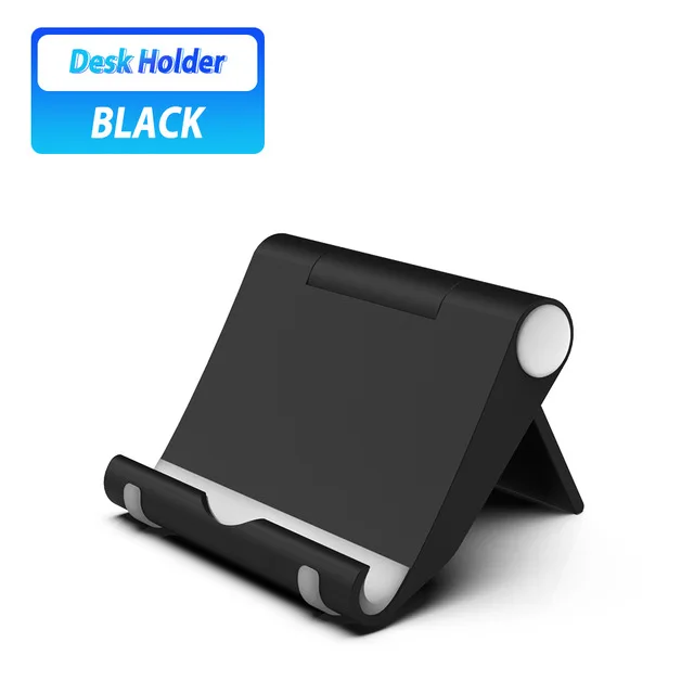 black Складной Настольный держатель для мобильного телефона, смартфон, поддержка планшета, Настольный держатель для Iphone 11 Pro max Xiaomi Redmi Note 8 7 Pro - Color: black