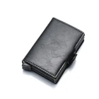 Мужской Футляр для кредитных карт с защитой от блокировки 2021, кожаный металлический алюминиевый чехол для визиток и банковских карт, чехол для кредитных карт