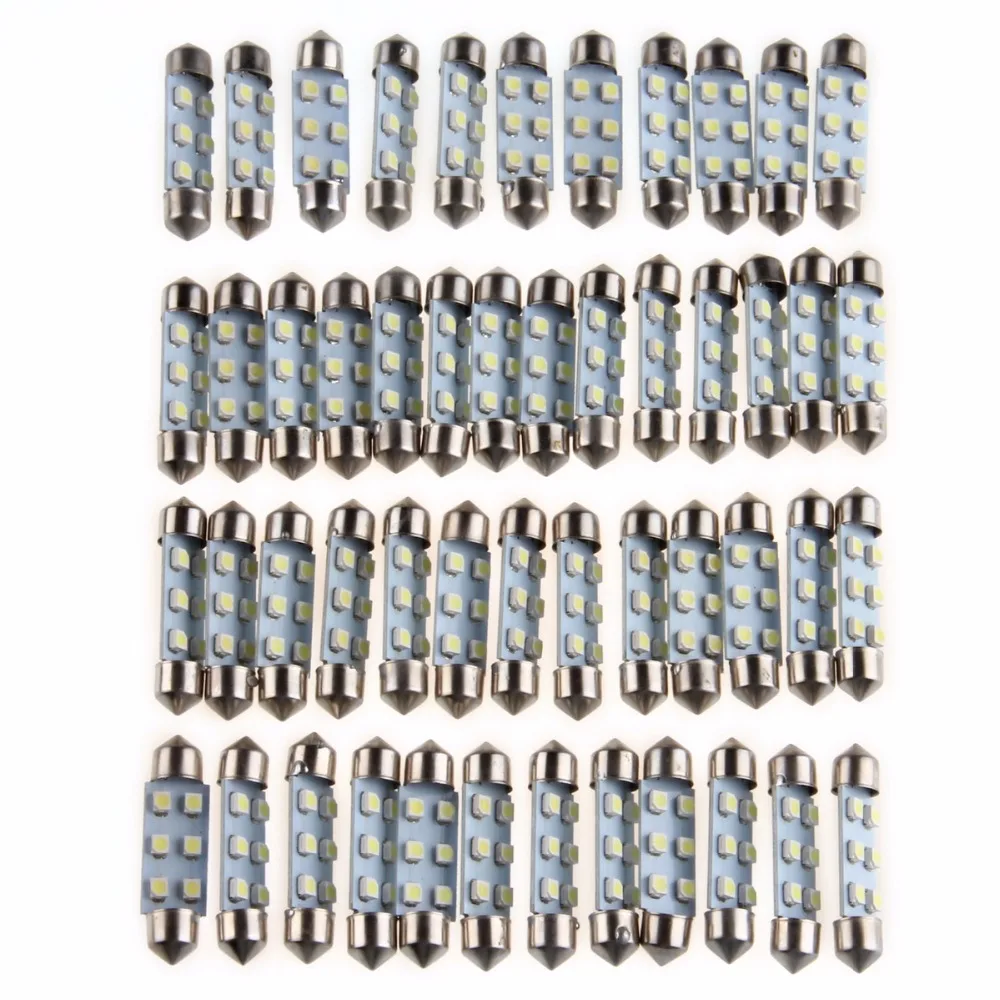 POSSBAY 50 шт./лот 41 мм 6SMD 1210 Белый Автомобильный Стайлинг интерьерный купол фестон