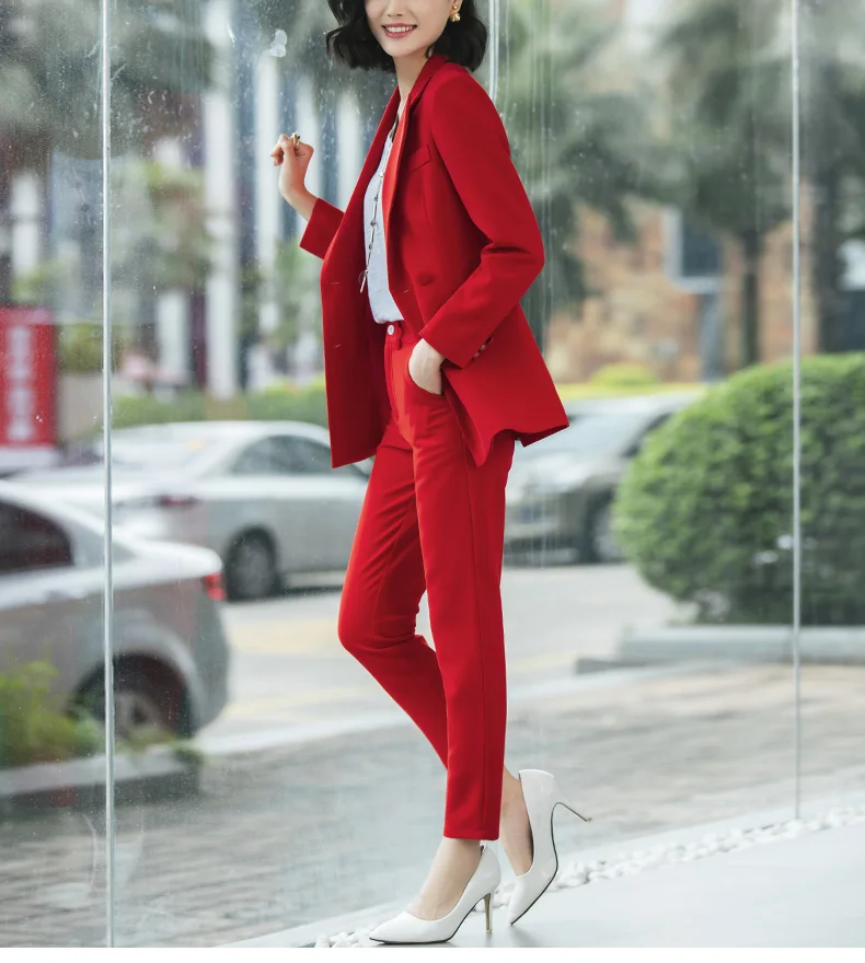 Модный женский костюм новинка двубортный деловой большого размера +